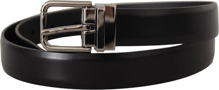 Dolce & Gabbana Zwart Kalfsleren Klassiek Logo Riem Black Heren - Foto 7