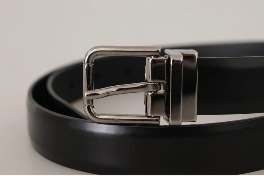 Dolce & Gabbana Zwart Kalfsleren Klassiek Logo Riem Black Heren