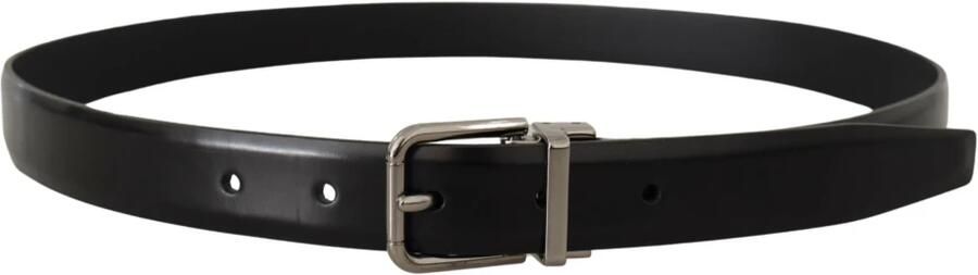 Dolce & Gabbana Zwart Kalfsleren Klassiek Logo Riem Black Heren - Foto 9