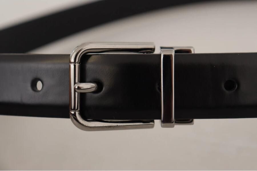 Dolce & Gabbana Zwart Kalfsleren Klassiek Logo Riem Black Heren - Foto 2