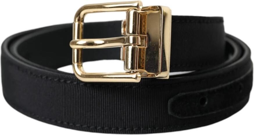 Dolce & Gabbana Zwart Gros Grain Goud Riem Mannen Black Heren - Foto 5