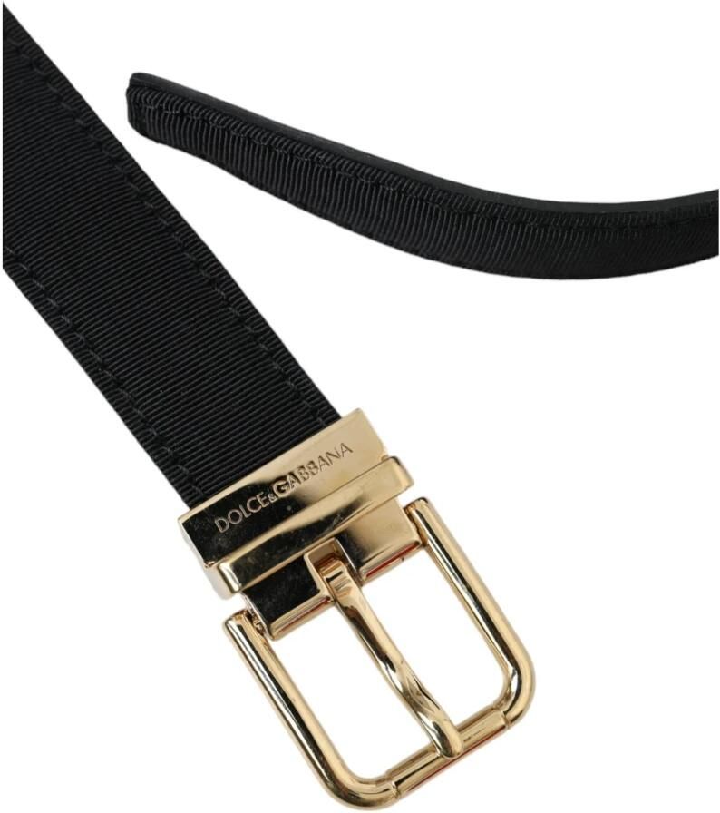Dolce & Gabbana Zwart Gros Grain Goud Riem Mannen Black Heren - Foto 2