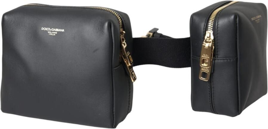 Dolce & Gabbana Zwarte Leren Taille Fanny Pack Tas Black Dames - Foto 6