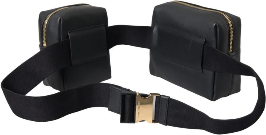 Dolce & Gabbana Zwarte Leren Taille Fanny Pack Tas Black Dames - Foto 5