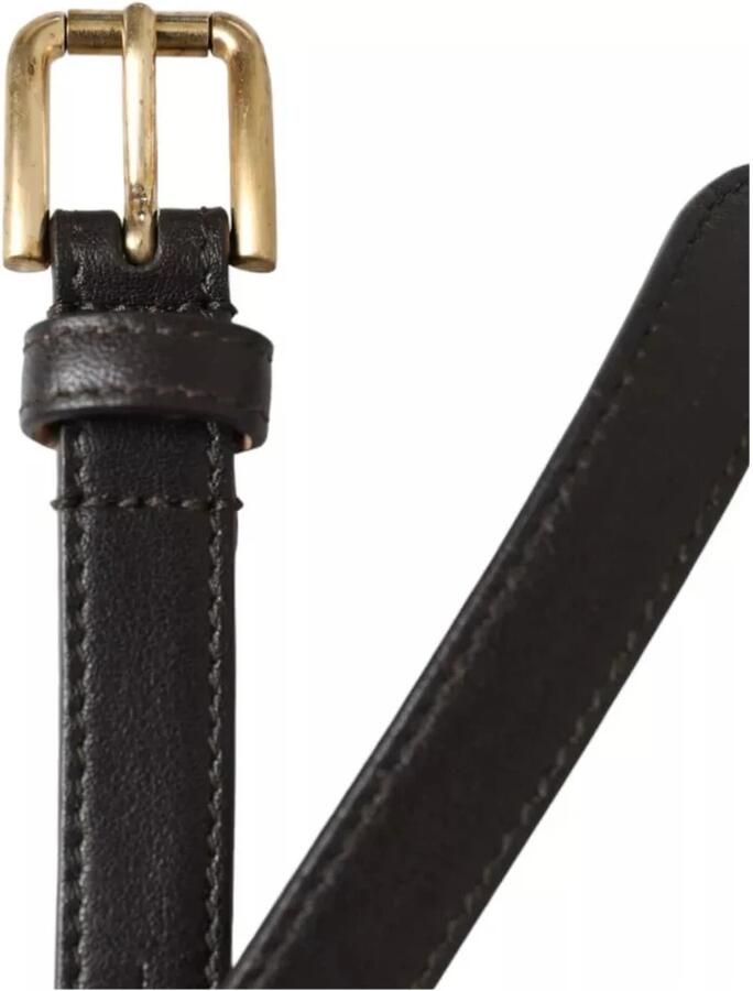 Dolce & Gabbana Donkerbruine leren riem met gouden gesp voor Brown - Foto 3