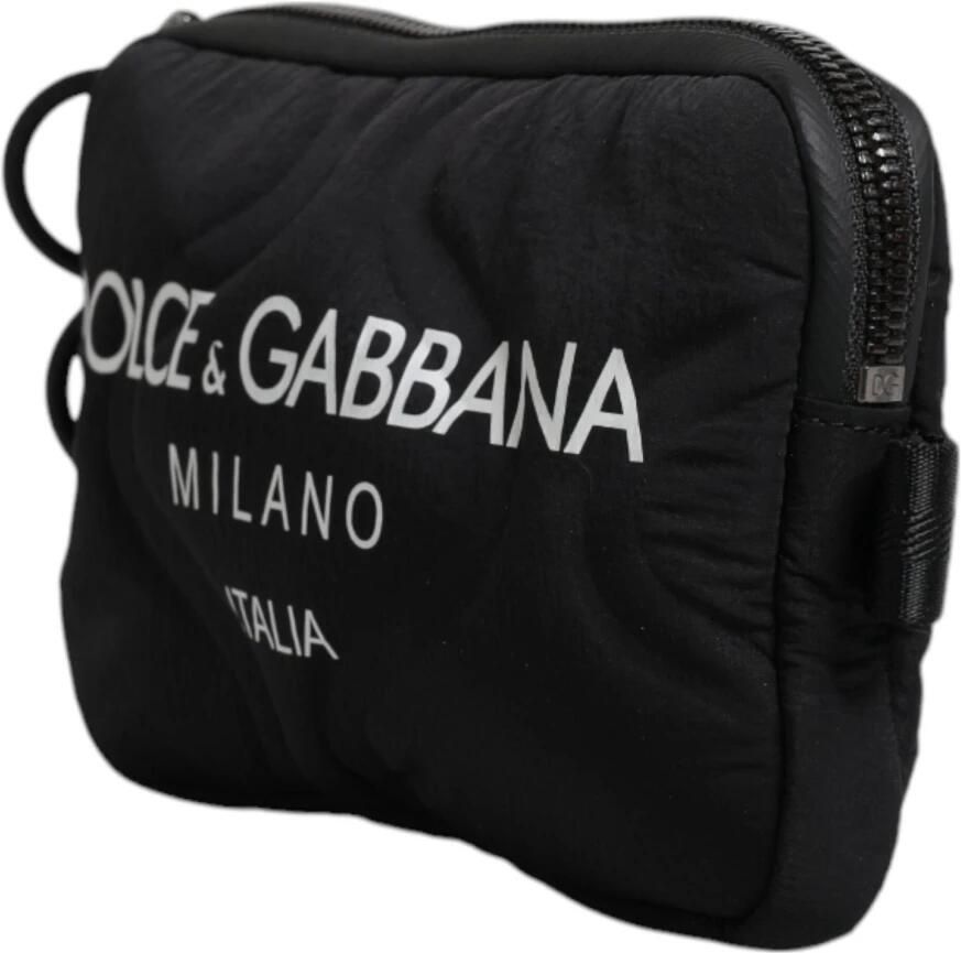 Dolce & Gabbana Zwarte Logo Crossbody Sling Tas Black Heren