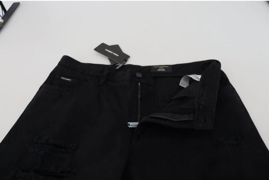 Dolce & Gabbana Zwarte Loszittende Italiaanse Jeans Black Heren