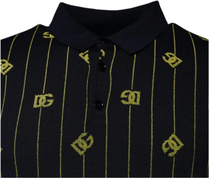 Dolce & Gabbana Zwarte Monogram Wollen Trui Italië Gemaakt Black Heren