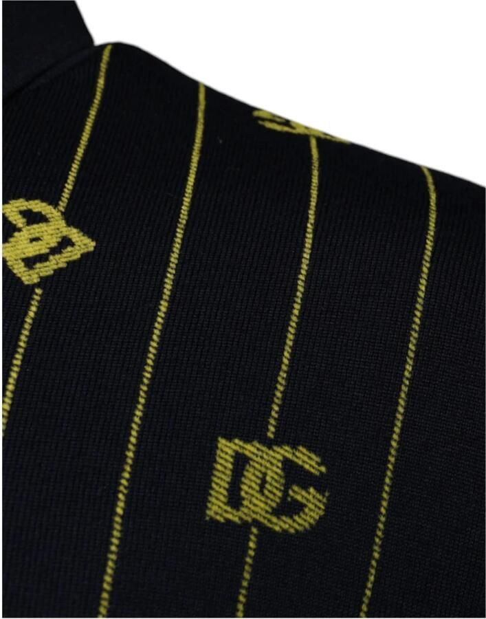 Dolce & Gabbana Zwarte Monogram Wollen Trui Italië Gemaakt Black Heren - Foto 2