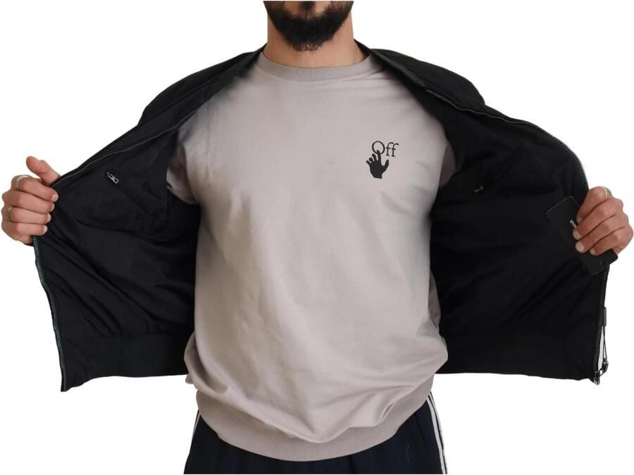 Dolce & Gabbana Zwarte Nylon Logo Bomber Jas Black Heren