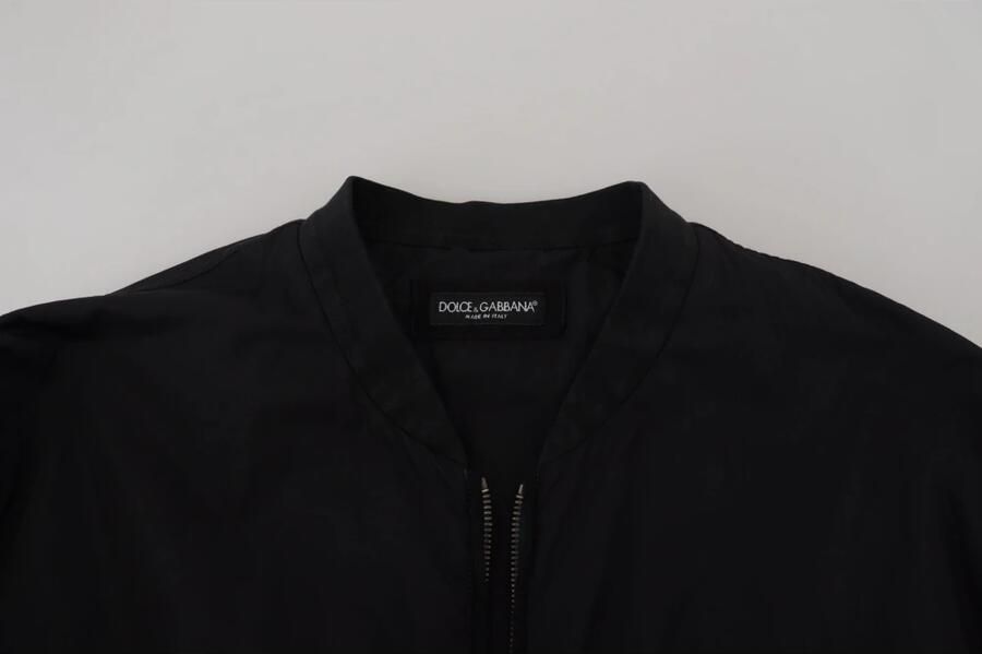 Dolce & Gabbana Zwarte Nylon Logo Bomber Jas Black Heren - Foto 4