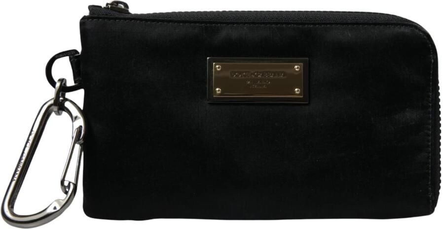 Dolce & Gabbana Luxe Zwart Nylon & Leren Logo Pouch Black Dames - Foto 12