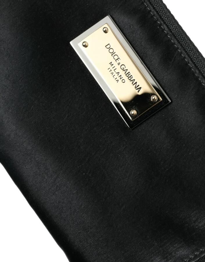Dolce & Gabbana Luxe Zwart Nylon & Leren Logo Pouch Black Dames - Foto 2