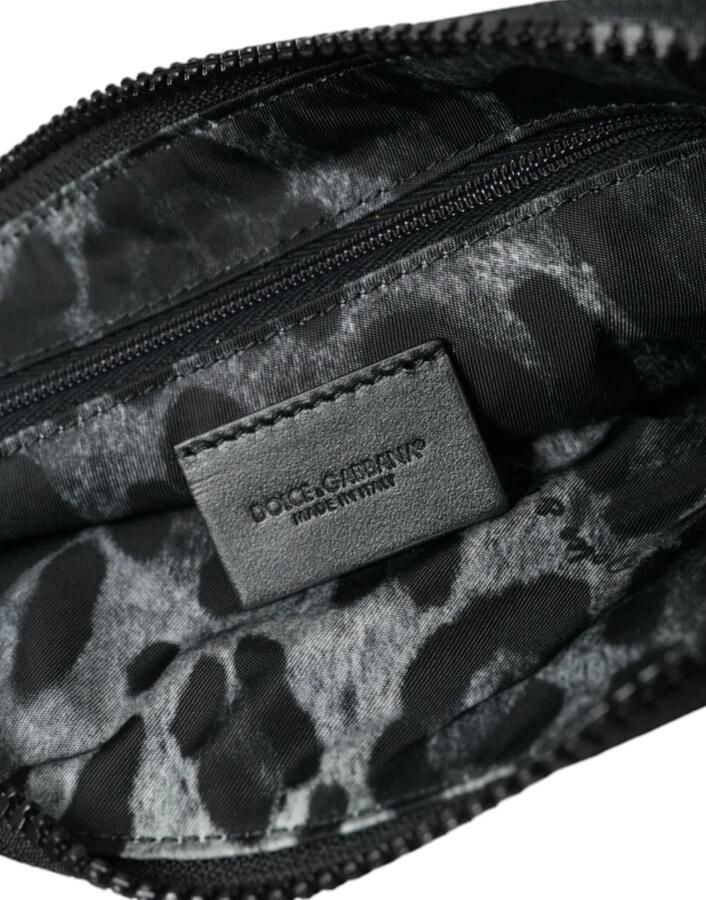 Dolce & Gabbana Luxe Zwart Nylon & Leren Logo Pouch Black Dames - Foto 3