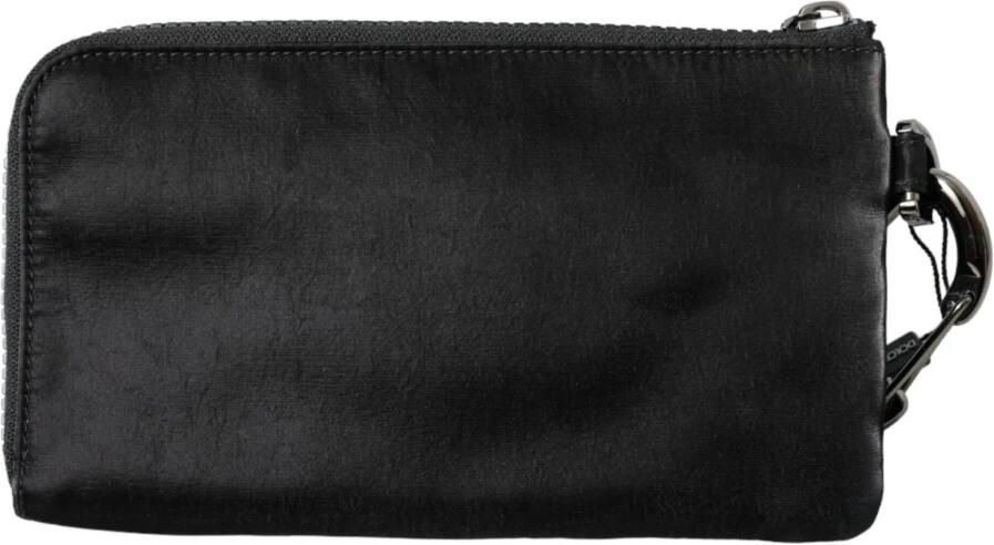 Dolce & Gabbana Zwarte Nylon Logo Plaque Sleutelhanger Tas Clutch Black Heren - Foto 5