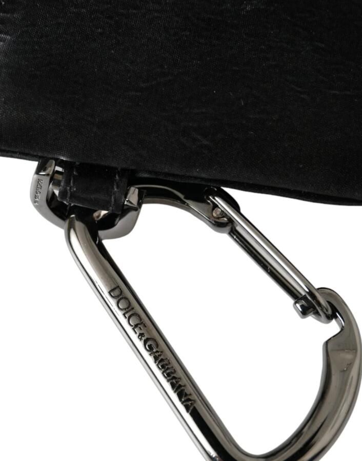 Dolce & Gabbana Zwarte Nylon Logo Plaque Sleutelhanger Tas Clutch Black Heren - Foto 4