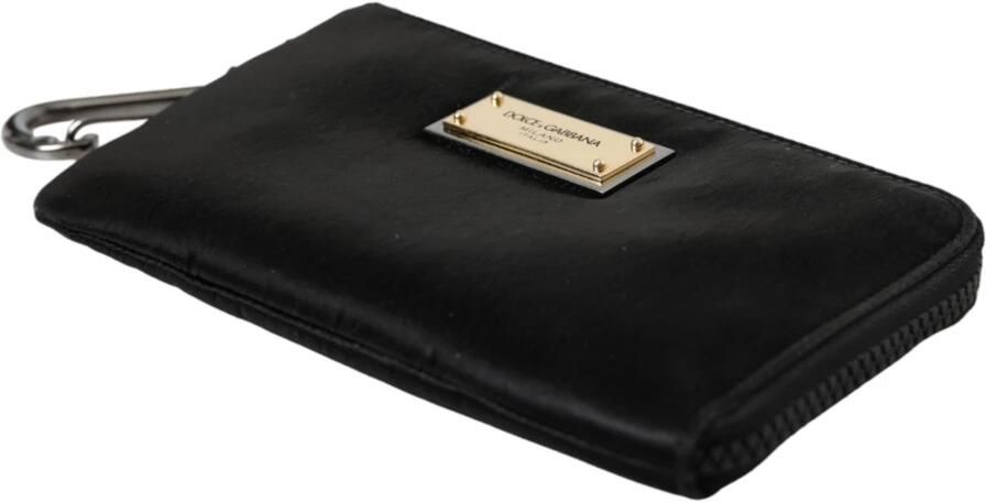 Dolce & Gabbana Zwarte Nylon Logo Plaque Sleutelhanger Tas Clutch Black Heren - Foto 6