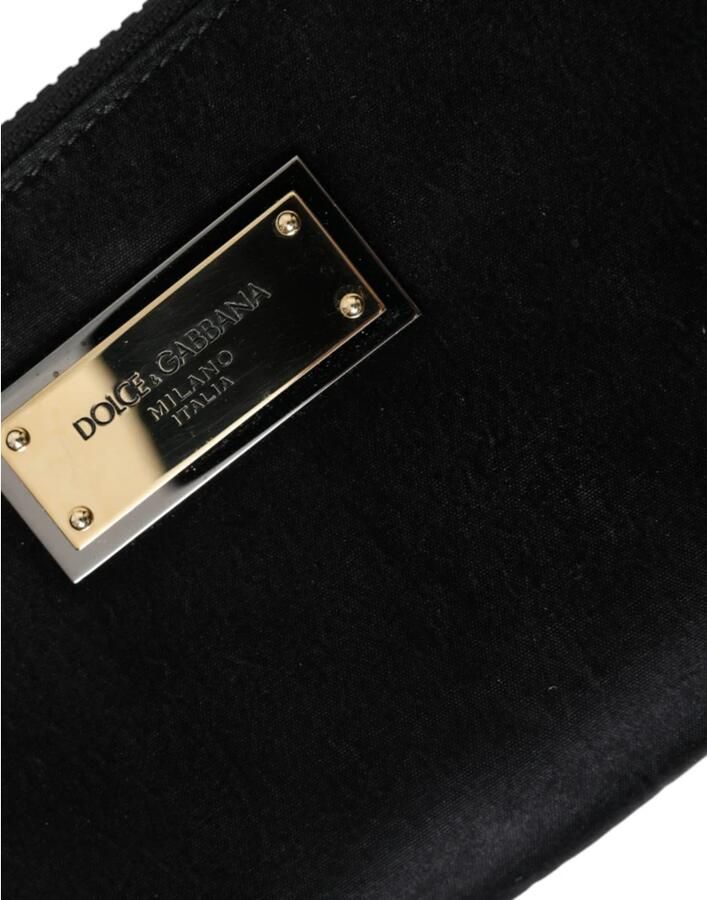 Dolce & Gabbana Zwarte Nylon Logo Plaque Sleutelhanger Tas Clutch Black Heren - Foto 2