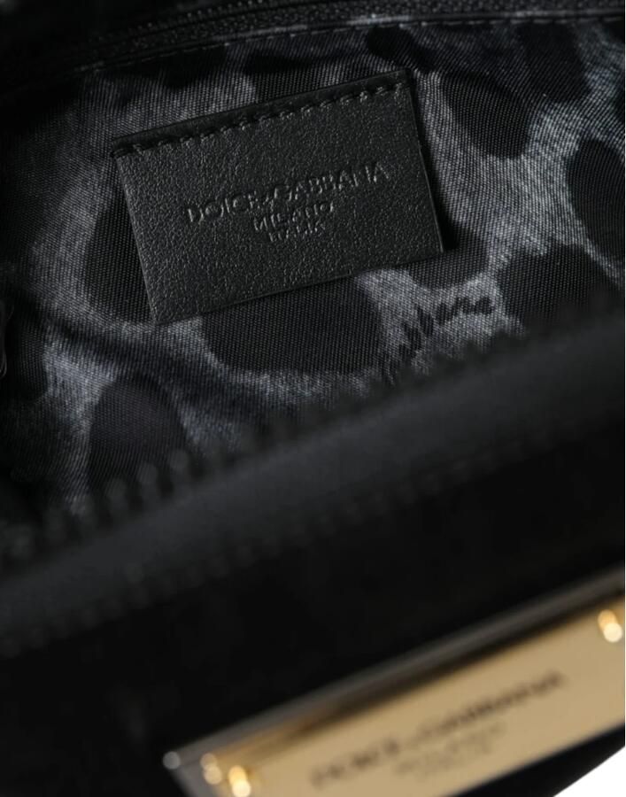 Dolce & Gabbana Zwarte Nylon Logo Plaque Sleutelhanger Tas Clutch Black Heren - Foto 3