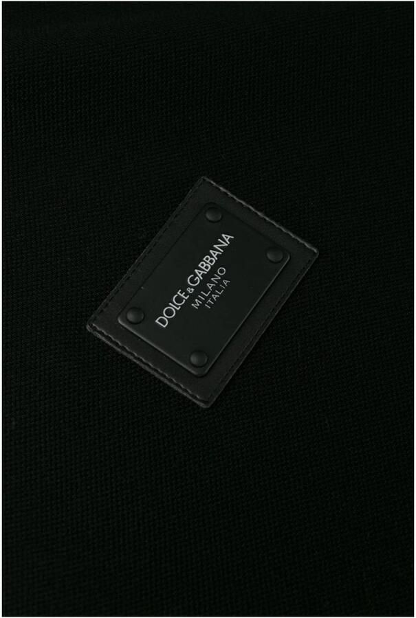 Dolce & Gabbana Polo Shirt Elegant Zwart met Metalen Logo Black Heren - Foto 3
