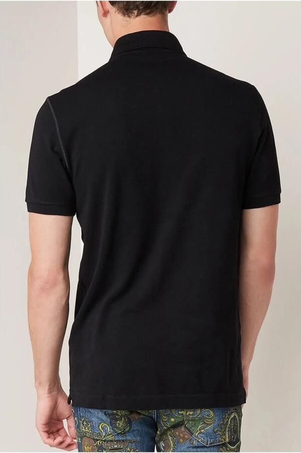 Dolce & Gabbana Polo Shirt Elegant Zwart met Metalen Logo Black Heren - Foto 4