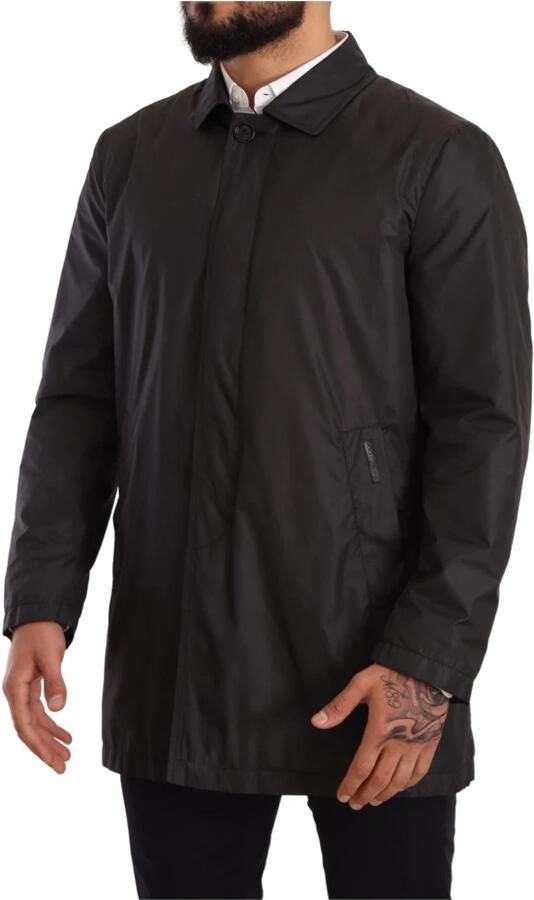 Dolce & Gabbana Stijlvolle Zwarte Polyester Trenchcoat voor Heren Black Heren - Foto 5