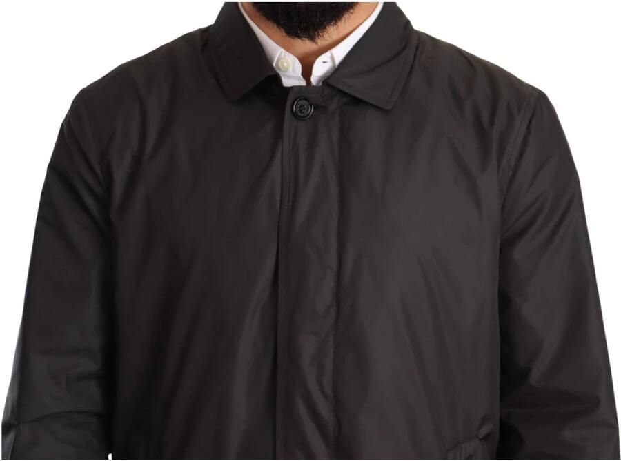 Dolce & Gabbana Stijlvolle Zwarte Polyester Trenchcoat voor Heren Black Heren - Foto 2