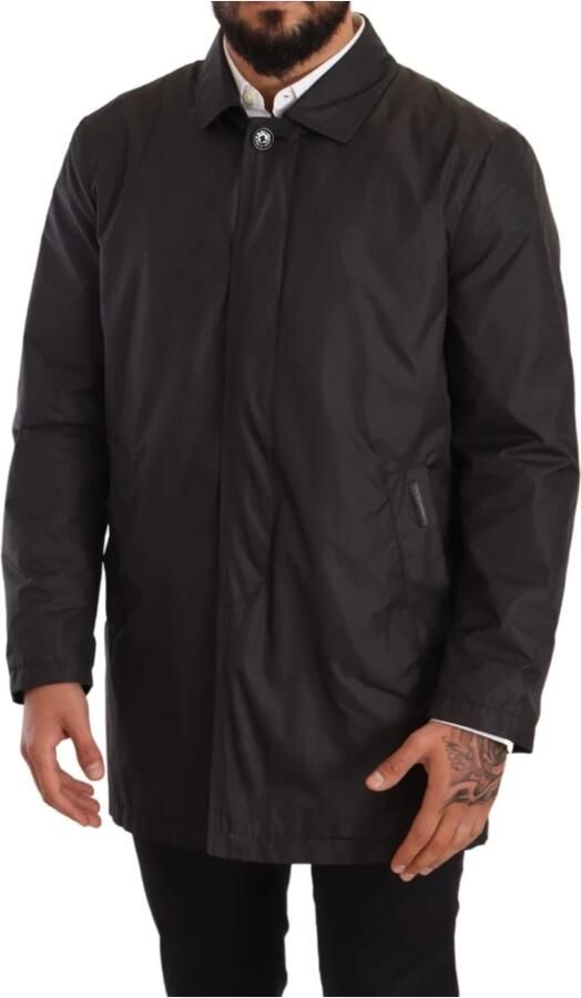 Dolce & Gabbana Stijlvolle Zwarte Polyester Trenchcoat voor Heren Black Heren - Foto 4
