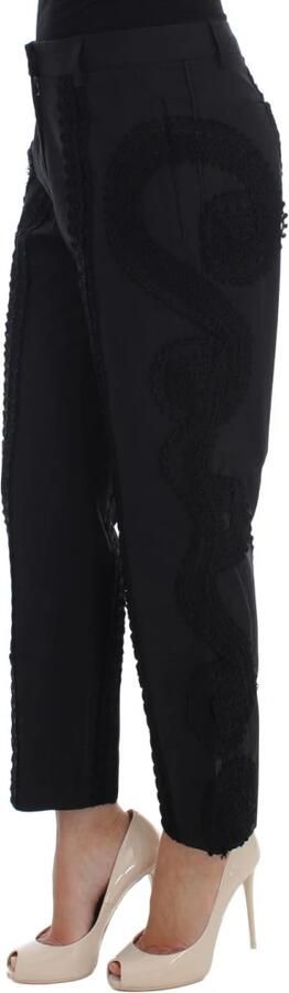 Dolce & Gabbana Black Cotton Stretch Torero Capris Pants Zwart Dames - Foto 6