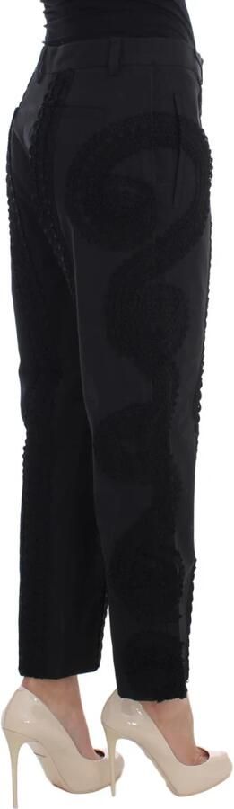 Dolce & Gabbana Black Cotton Stretch Torero Capris Pants Zwart Dames - Foto 7
