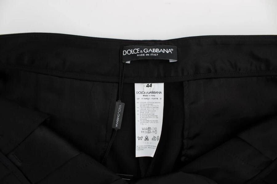 Dolce & Gabbana Black Cotton Stretch Torero Capris Pants Zwart Dames - Foto 3