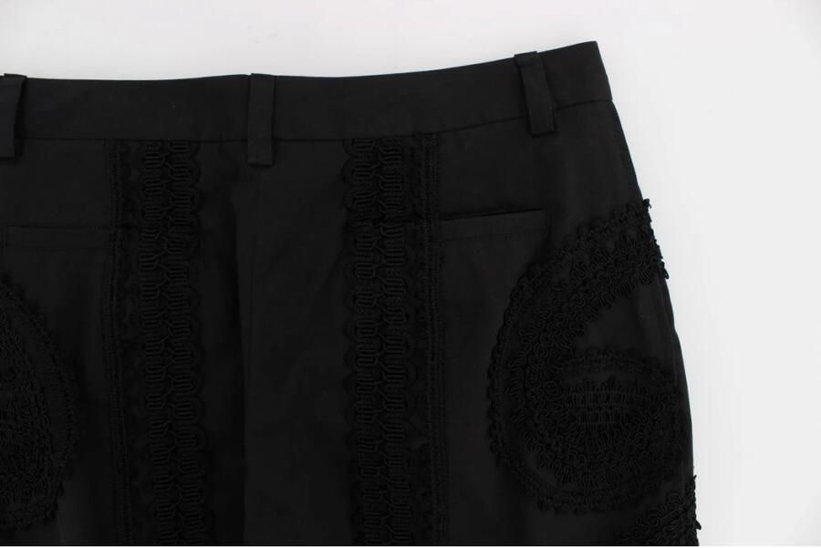 Dolce & Gabbana Black Cotton Stretch Torero Capris Pants Zwart Dames - Foto 2