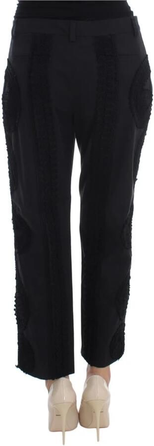 Dolce & Gabbana Black Cotton Stretch Torero Capris Pants Zwart Dames - Foto 5