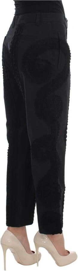 Dolce & Gabbana Black Cotton Stretch Torero Capris Pants Zwart Dames - Foto 7
