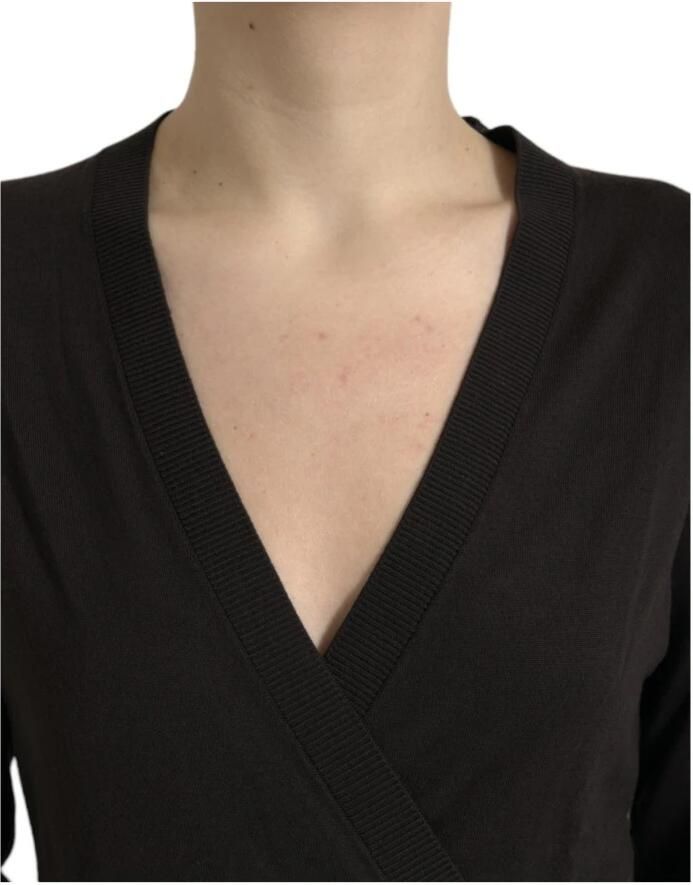 Dolce & Gabbana Zwarte V-hals Gekruiste Cardigan Sweater Black Dames - Foto 2