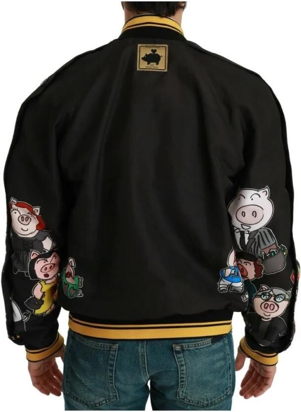 Dolce & Gabbana Zwarte Varken Motief Bomberjack 2019 Multicolor Heren - Foto 3