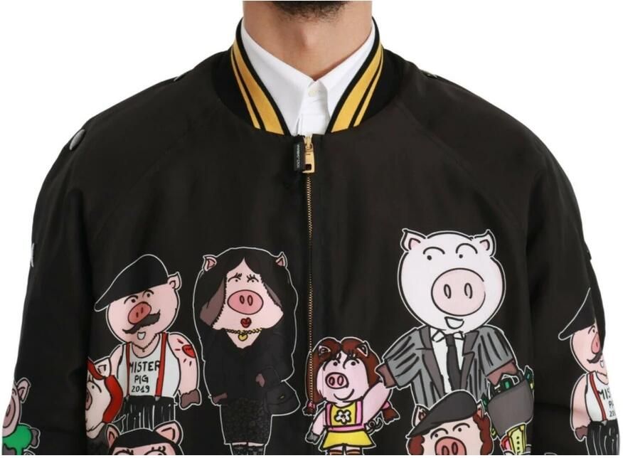 Dolce & Gabbana Zwarte Varken Motief Bomberjack 2019 Multicolor Heren - Foto 2