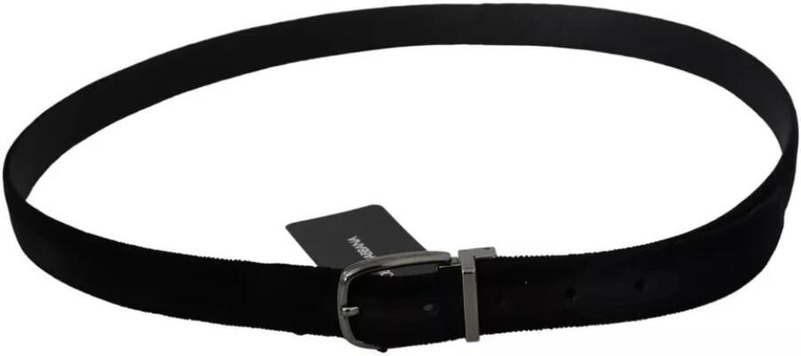 Dolce & Gabbana Elegante zwarte katoenen en leren riem Black - Foto 8