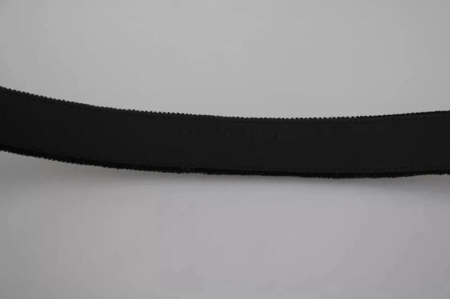 Dolce & Gabbana Elegante zwarte katoenen en leren riem Black - Foto 4