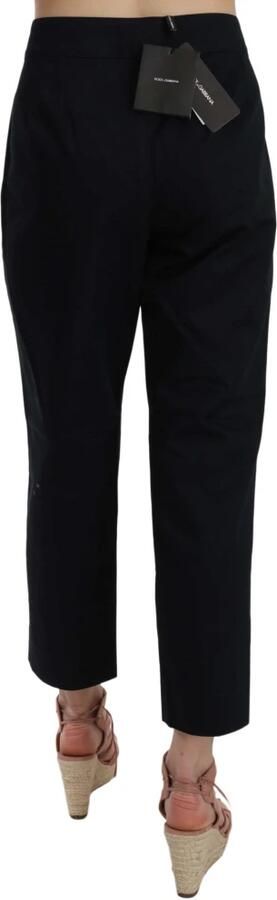 Dolce & Gabbana Prachtige Versierde Geknipte Broeken Black Dames - Foto 2