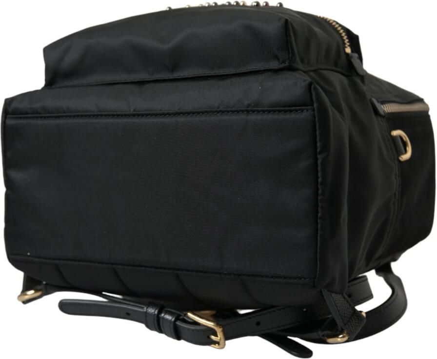 Dolce & Gabbana Zwarte Vulcano Versierde Rugzak Tas Black Dames