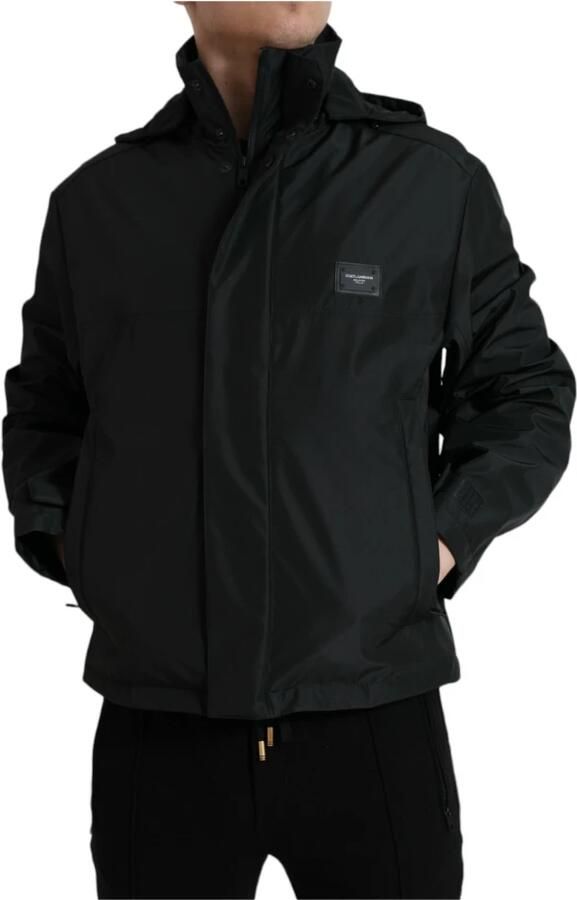 Dolce & Gabbana Zwarte Windbreaker Jas met Logodetails Black Heren - Foto 5