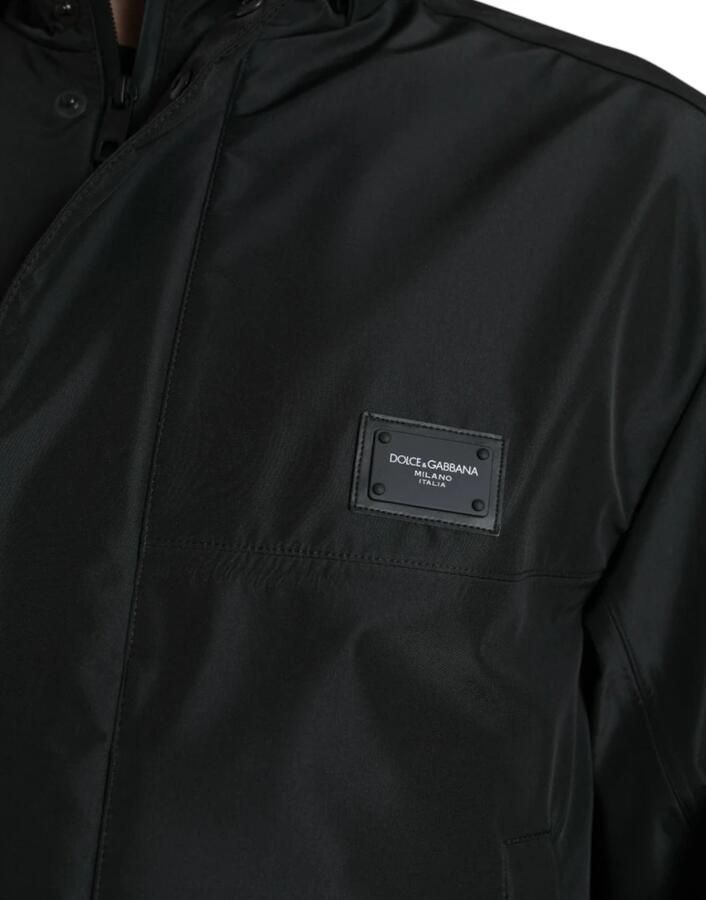 Dolce & Gabbana Zwarte Windbreaker Jas met Logodetails Black Heren - Foto 3