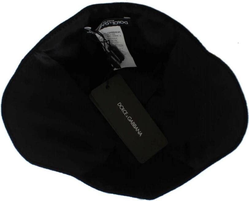 Dolce & Gabbana Zwarte bloemen wollen cloche hoed met metalen details Zwart Dames - Foto 4