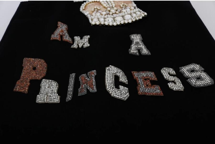 Dolce & Gabbana Zwarte Kristal Shift Jurk I AM A Princess Black Dames - Foto 3