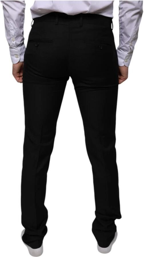 Dolce & Gabbana Zwarte Wol Skinny Jurk Formele Broek Black Heren - Foto 3
