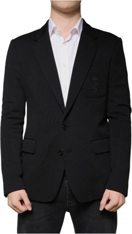 Dolce & Gabbana Zwarte Wol Slim Fit Blazer Black Heren - Foto 5