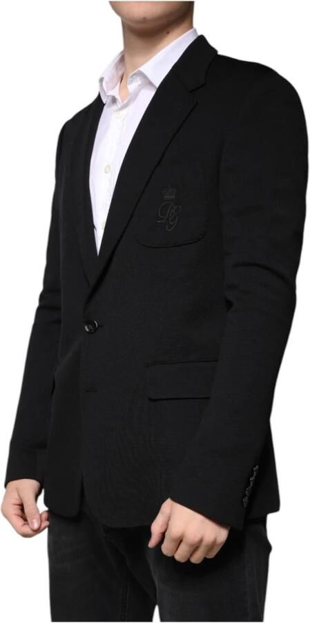 Dolce & Gabbana Zwarte Wol Slim Fit Blazer Black Heren - Foto 4
