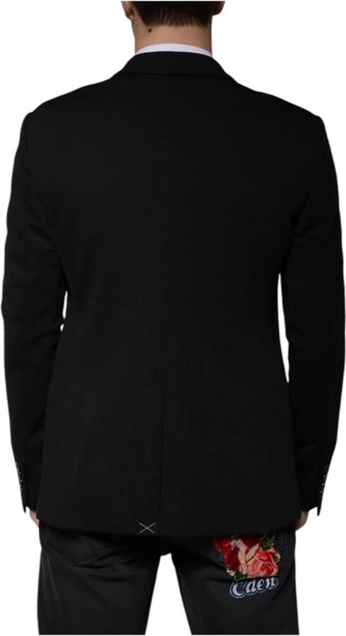 Dolce & Gabbana Zwarte Wol Slim Fit Blazer Black Heren - Foto 3