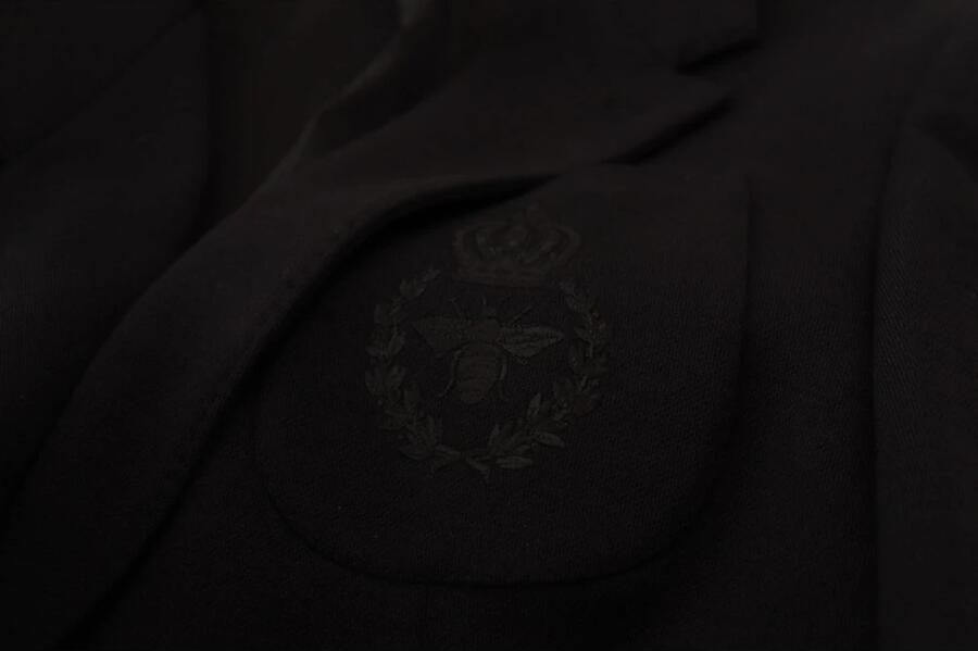 Dolce & Gabbana Zwarte Wollen Blazer met Koninginnebij Borduursel Black Heren - Foto 4